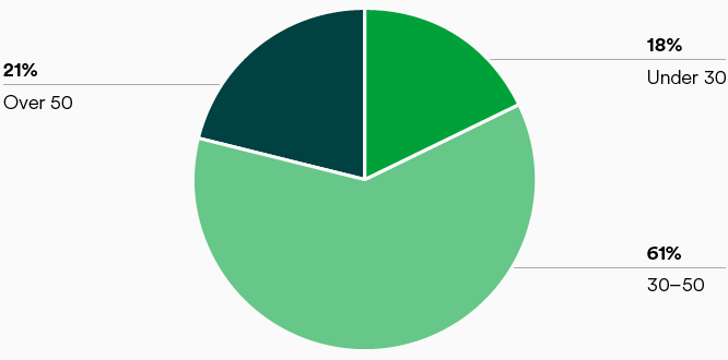 Diversity per age (pie chart)