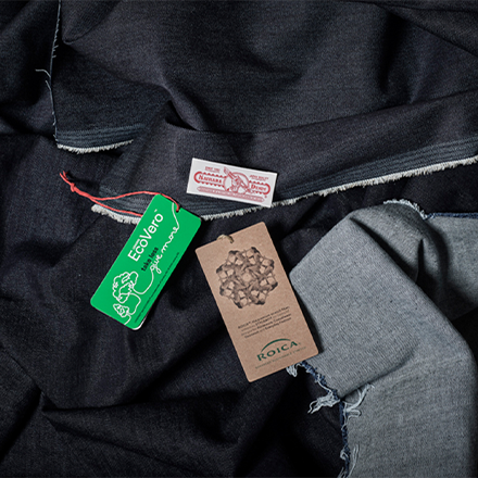 Denim fabrics with ECOVERO™ and REFIBRA™ labels (Photo)