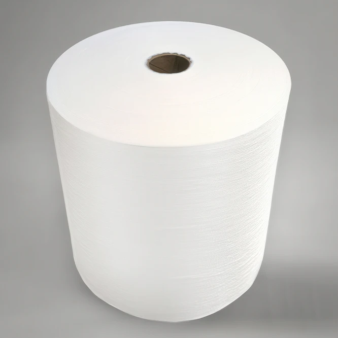 Large roll with white filament on a gray background (Photo)