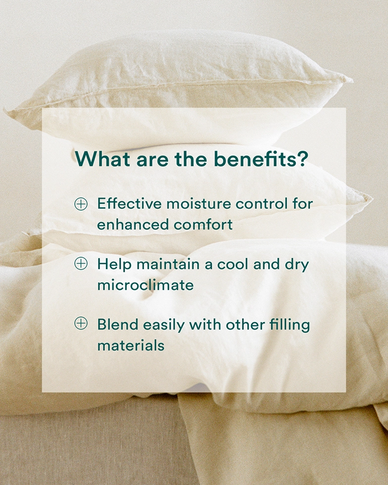 Tall stacks of white pillows as text background (Photo)